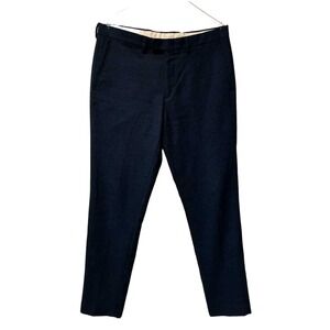 J.Crew Bowery Navy Blue 100% Wool Dress Pants Mens 32x32 Slim Straight Slacks